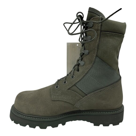 Military Combat Boots 5.5 N Sage Leather & Man-Made Materials Vibram Sole USA - Picture 5 of 12